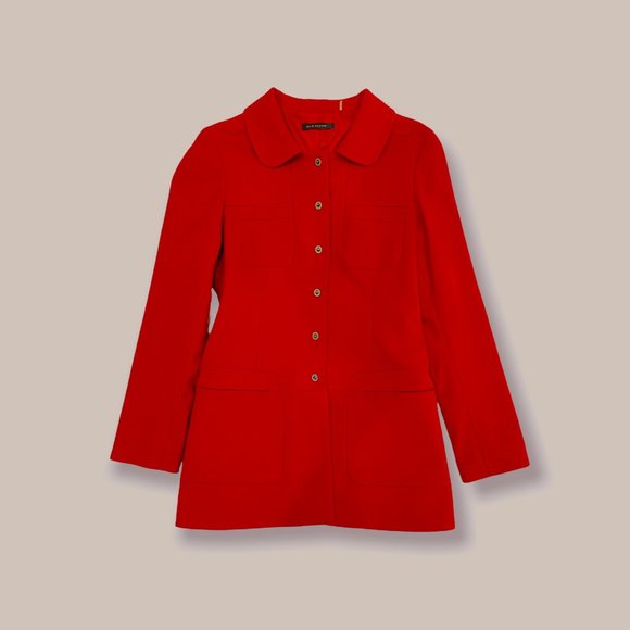 Elie Tahari - Red Wool Coat - Picture 2 of 5